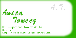 anita tomecz business card